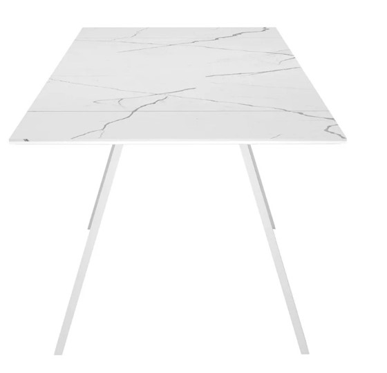 Раздвижной стол SKL 140, керамика белый мрамор/подстолье белое/ножки белые в Таганроге - изображение 4