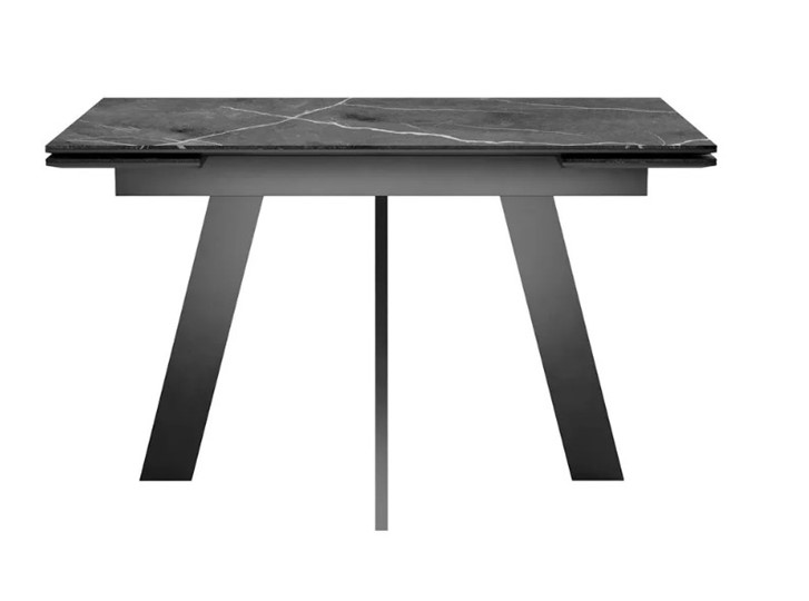 Раздвижной стол SKM 120, керамика черный мрамор/подстолье черное/ножки черные в Батайске - изображение 2