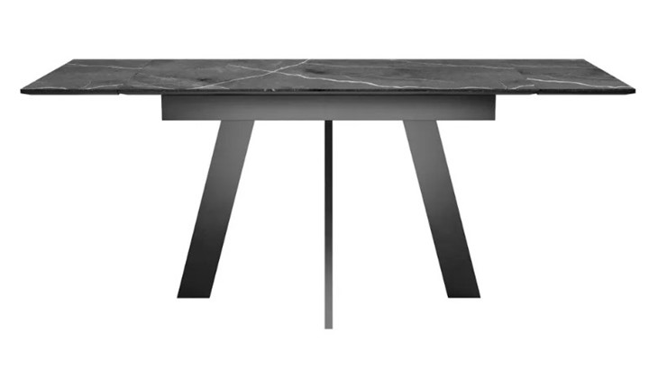 Раздвижной стол SKM 120, керамика черный мрамор/подстолье черное/ножки черные в Шахтах - изображение 4