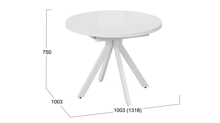 Кухонный раздвижной стол Стокгольм Тип 1 (Белый муар/Стекло глянцевое белое) в Шахтах - изображение 11