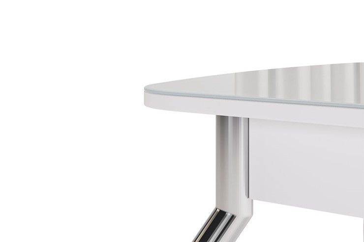 Обеденный раздвижной стол Танго, белый/геометрия в Шахтах - изображение 5