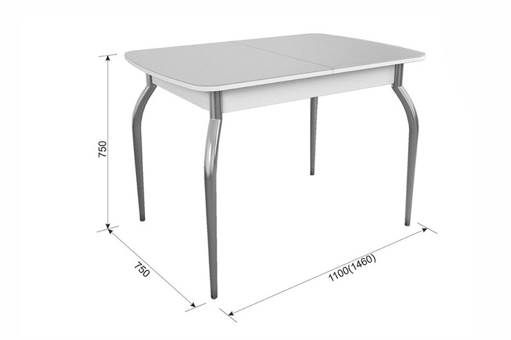 Обеденный раздвижной стол Танго, белый/геометрия в Шахтах - изображение 4