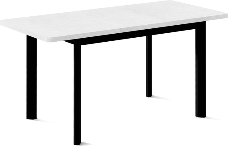 Кухонный стол раздвижной Токио-2L (ноги металлические черные, белый цемент) в Батайске - изображение 1