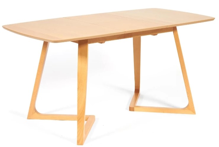 Кухонный стол раздвижной VAKU (Ваку) бук/мдф 80x120+40x75, Натуральный бук арт.13987 в Шахтах - изображение 2