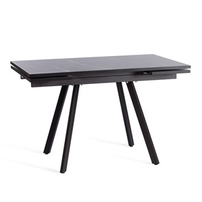 Кухонный раздвижной стол VIGO ЛДСП/HPL/металл,120x80x30х30х75 см, Мрамор чёрный/чёрный арт.19730 в Шахтах