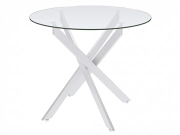 Кухонный обеденный стол Dikline R900 стекло/ножки белые в Шахтах