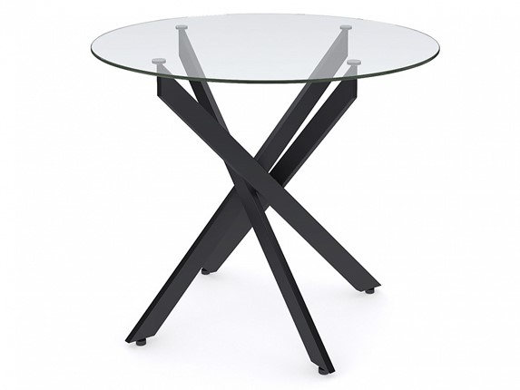 Кухонный обеденный стол Dikline R900 стекло/ножки черный металл в Шахтах - изображение