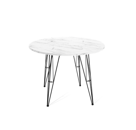 Стол кухонный SHT-TU10 / SHT-TT 90 ЛДСП (мрамор кристалл/черный) в Шахтах - изображение