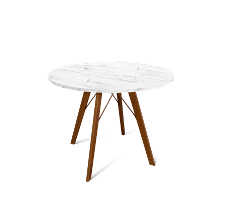 Стол обеденный  SHT-TU9 / SHT-TT 90 ЛДСП (мрамор кристалл/темный орех) в Шахтах - изображение