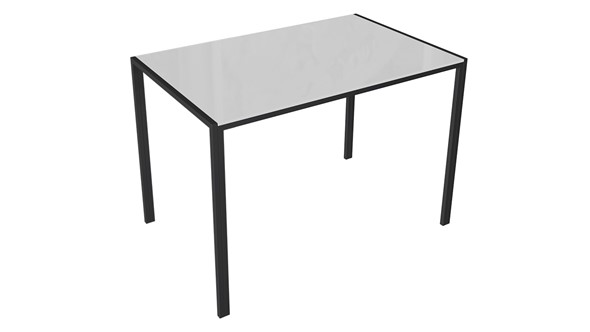 Стол на кухню Торрес тип 1 (Черный муар/Белый глянец) в Шахтах - изображение
