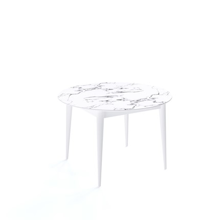Стол раздвижной Kenner W1200 (Белый/Мрамор белый) в Шахтах - изображение