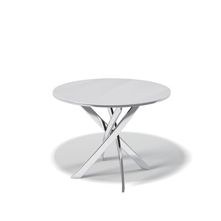 Стол обеденный Kenner R1000 (Хром/Стекло белое глянец) в Шахтах - изображение