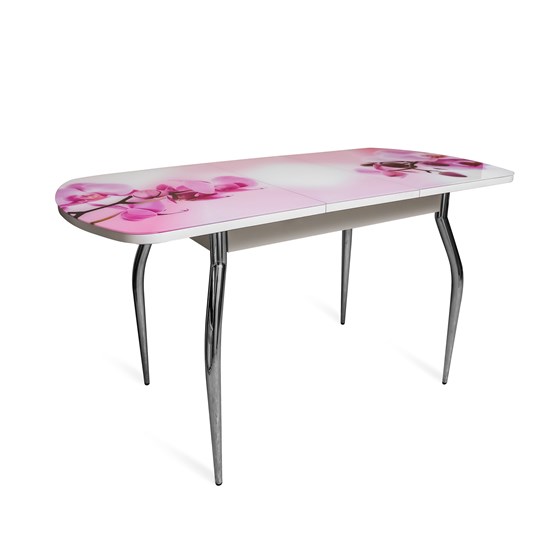 Кухонный стол раскладной ПГ-01СТФ венге/орхидея/39 прямые трубы хром в Шахтах - изображение 1