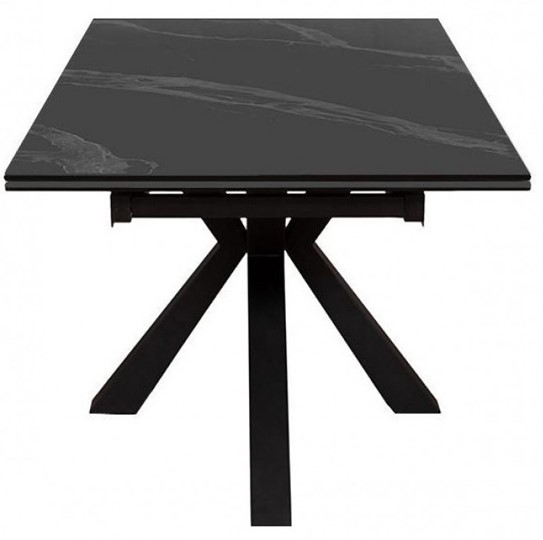 Стол обеденный раздвижной DikLine SFE140 Керамика Черный мрамор/подстолье черное/опоры черные (2 уп.) в Шахтах - изображение 2