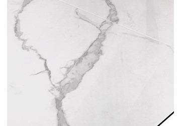 Стол раздвижной DikLine SFE160 Керамика Белый мрамор/подстолье черное/опоры черные (2 уп.) в Каменск-Шахтинском - предосмотр 6