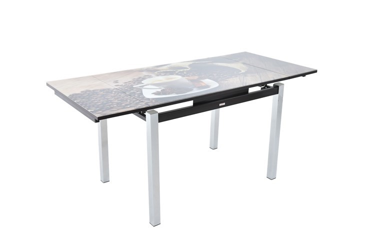 Кухонный стол раздвижной Шанхай исп. 1, ноги метал. крашеные №21 Фотопечать (Мрамор №4) в Шахтах - изображение 4