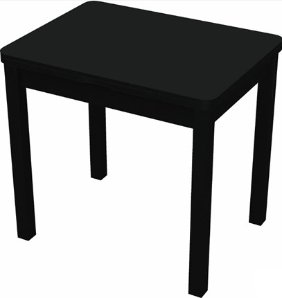 Кухонный раскладной стол Бари дерево №8 (стекло черное/черный) в Шахтах - изображение
