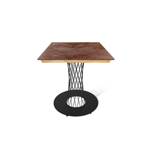 Керамический кухонный стол SHT-TU3-1/ТT8 60/60 (черный муар/прозрачный лак/коричневая сепия) в Шахтах