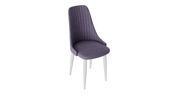 Кухонный стул Франк (конус) исп2 (Белый матовый/Микровелюр Фиолетовый) в Шахтах - изображение