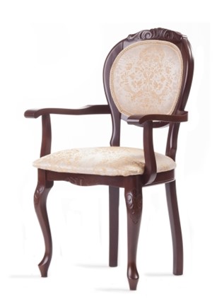 Обеденный стул Барокко с резьбой и подлокотниками (стандартная покраска) в Шахтах - изображение