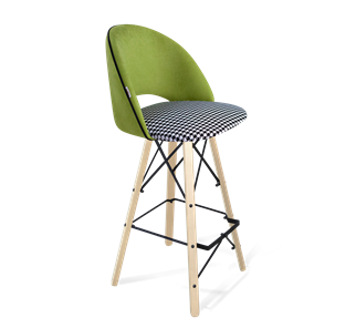 Барный стул SHT-ST34-3 / SHT-S80 (оливковый/гусиная лапка/прозрачный лак/черный) в Шахтах