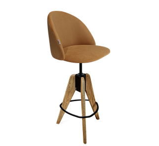 Барный стул SHT-ST35 / SHT-S92 (горчичный/браш.коричневый/черный муар) в Шахтах