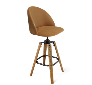 Барный стул SHT-ST35 / SHT-S93 (горчичный/браш.коричневый/черный муар) в Шахтах
