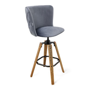 Барный стул SHT-ST36-3 / SHT-S93 (нейтральный серый/браш.коричневый/черный муар) в Шахтах