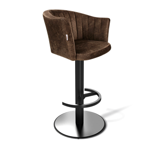 Барный стул SHT-ST42-1 / SHT-S137 (кофейный трюфель/стальной/черный муар) в Шахтах