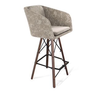 Барный стул SHT-ST43-1 / SHT-S80 (карамельный латте/темный орех/черный) в Шахтах