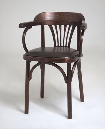 Обеденный стул Венский мягкий, кожзам коричневый/темный тон в Шахтах - изображение