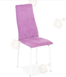 Обеденный стул Волна, каркас металл белый, инфинити фиолетовый в Батайске