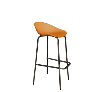Барный стул SHT-ST19/S29 (оранжевый/черный муар/золотая патина) в Шахтах