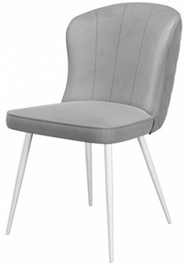 Обеденный стул 209, микровелюр B22 grey, ножки белые в Шахтах - предосмотр