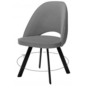 Обеденный стул 228 Поворотный, Микровелюр серый / опоры черные в Шахтах