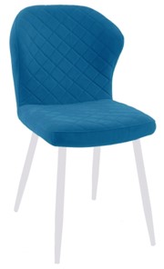 Обеденный стул 239 синий, ножки белые в Батайске