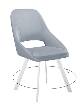 Кухонный стул 247 Поворотный, Микровелюр Z46 Перламутр / опоры белые в Шахтах - изображение