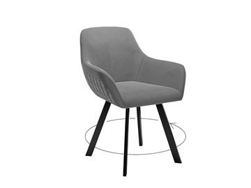 Обеденный стул 248 Поворотный, Микровелюр Z28 Темно-серый/черный в Батайске