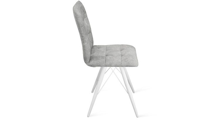 Кухонный стул Аспен К3 (Белый матовый/Микровелюр Wellmart Silver) в Шахтах - изображение 1