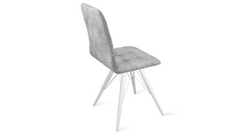 Кухонный стул Аспен К3 (Белый матовый/Микровелюр Wellmart Silver) в Шахтах - предосмотр 2
