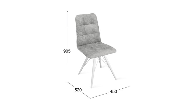 Кухонный стул Аспен К3 (Белый матовый/Микровелюр Wellmart Silver) в Шахтах - изображение 5