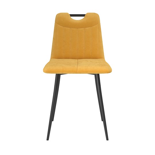 Кухонный стул Брандо, велюр тенерифе куркума/Цвет металл черный в Шахтах - изображение 1
