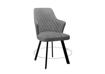 Обеденный стул DikLine 245 поворотный, C56 серый, ножки черные в Шахтах - предосмотр