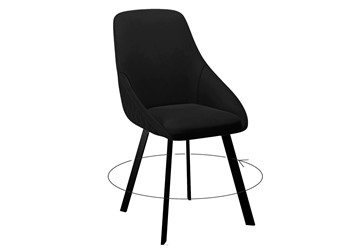 Обеденный стул DikLine 246 поворотный, K21 черный, ножки черные в Шахтах - предосмотр