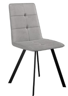 Кухонный стул DikLine 280 Микровелюр B22 Grey ножки черные в Шахтах - изображение