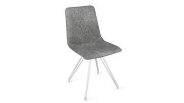 Обеденный стул Хьюго К4 (Белый матовый/Микровелюр Wellmart Silver) в Шахтах
