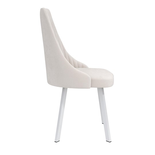Кухонный стул Лион, велюр тенерифе крем/Цвет металл белый в Шахтах - изображение 2