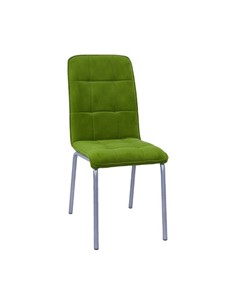 Кухонный стул Премьер  квадрат зеленый С166 (под хром) в Батайске
