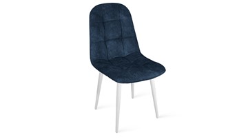Обеденный стул Райс К1С (Белый матовый/Микровелюр Wellmart Blue) в Шахтах