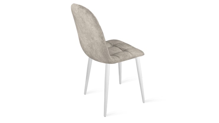 Обеденный стул Райс К1С (Белый матовый/Микровелюр Wellmart Dark Beige) в Шахтах - изображение 2